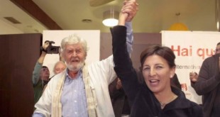 Beiras y Yolanda Díaz celebran el éxito electoral.