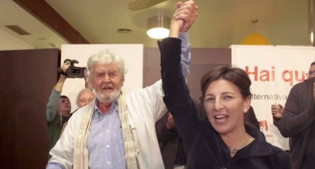 Beiras y Yolanda Díaz celebran el éxito electoral.